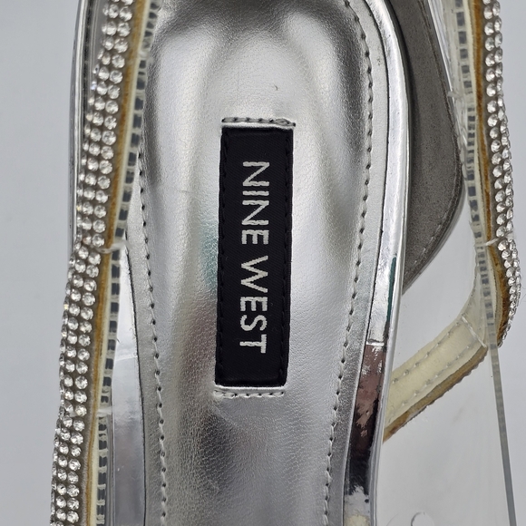 Nine West Finna3 Closed-Toe Pumps, Sparkly Silver, Women's 7.5M - Picture 6 of 16